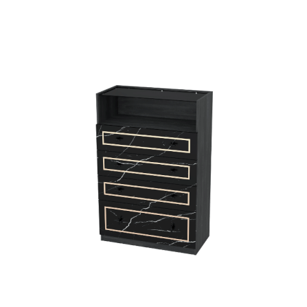 ตู้ลิ้นชัก 4 ลิ้นชัก WISDOM DESIGN FURNITURE รุ่น GDW-801 80 ซม. สีแอชเกรย์/ดาร์คมาร์เบิ้ล_1